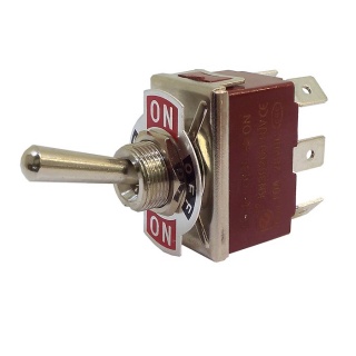 0-349-02 Changeover or On-Off-On Double-pole Toggle Switch 10A