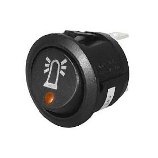 0-531-18 On-Off Single-pole Amber LED Round Rocker Beacon Switch 10A