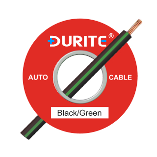 0-932-14 100m x 1.00mm Black-Green 16.5A Auto Single-core Cable