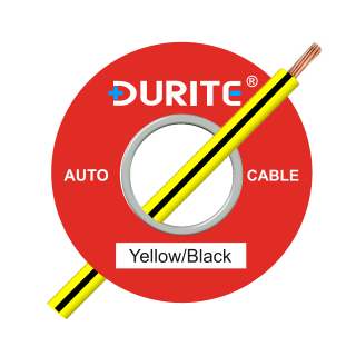 0-932-81 100m x 1.00mm Yellow-Black 16.5A Auto Single-core Cable