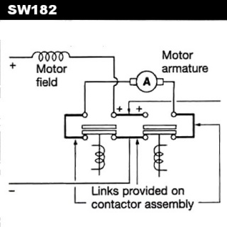 SW182B-12 Albright Double-acting Motor-reversing Solenoid 72V Continuous