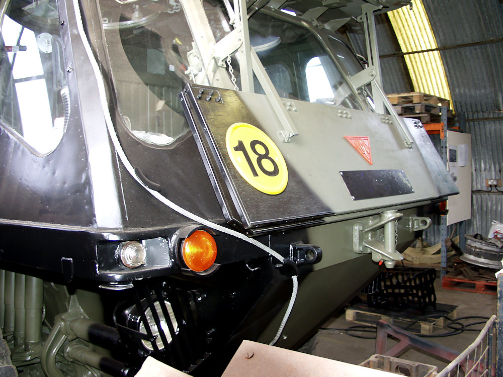 Alvis Stalwart 'Stolly' amphibious British Army truck - front view