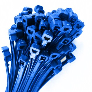 0-002-12 Pack of 100 Durite Blue Cable Ties 200mm x 4.8mm