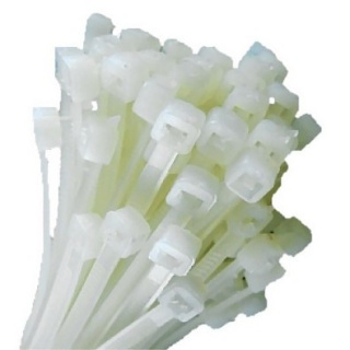 0-002-28 Pack of 100 Durite White Cable Ties 200mm x 4.8mm