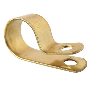 0-002-63 Pack of 25 Solid Brass P-Clips for Cable up to 15mm Diameter
