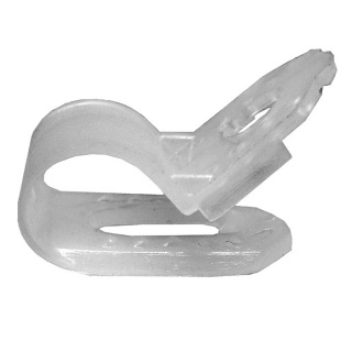 0-002-71 Pack of 25 White Nylon P Clips for 4mm to 6mm Cable