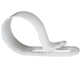 0-002-75 Pack of 25 White Nylon P-Clips for 22mm to 30mm Cable
