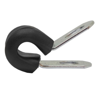 0-002-81 Pack of 25 P-Clips Zinc-plated Rubber-lined for Cable up to 5mm