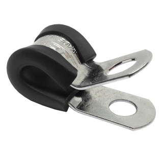 0-002-82 Pack of 25 P-Clips Zinc Plated Rubber Lined for Cable up to 8mm