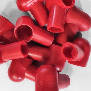 0-003-85 Pack of 10 Red Plastic Terminal Cover Boot 13mm Cable Entry
