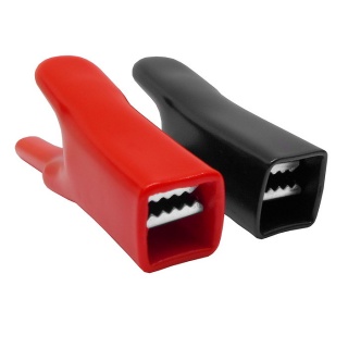0-187-00 Pair of 25A Red-Black Crocodile Clips Jaw 32mm