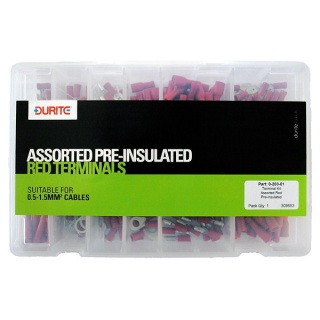 0-203-01 Durite Assorted Box of Pre-insulated Red Terminals