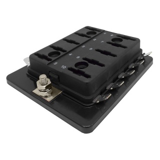 10-way Standard Blade Busbar Fuse Box with Cover | Re: 0-234-40