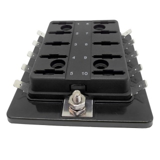 10-way Standard Blade Busbar Fuse Box with Cover | Re: 0-234-40