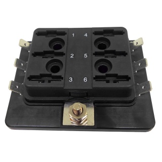 6-way Standard Blade Busbar Fuse Box with Cover | Re: 0-234-46