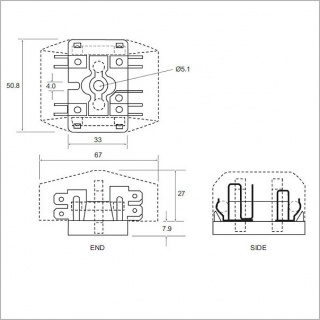 0-237-00 29mm 2-way Surface Mounted Fuse Holder
