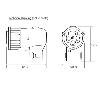 0-326-54 | Durite Schlemmer Type 90° DIN 4-way Connector