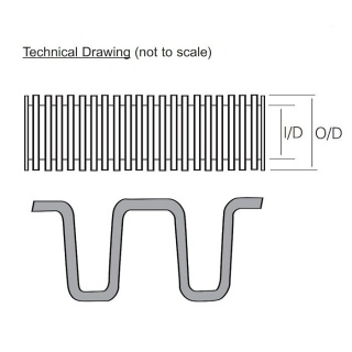 0-328-04 100m Roll Polypropylene Deep Section Convoluted Split Tubing 4.5NW