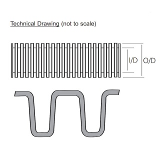 0-328-22 50m Roll Polypropylene Deep Section Convoluted Split Tubing 22NW