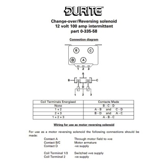 0-335-58 12V 100A Intermittent Changeover Solenoid with Isolated Return