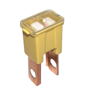 Yellow 60A 32V Low Profile Jcase Cartridge Fuse - Blade Plug-in PAL Style