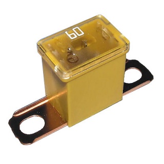 0-379-66 Yellow Male PAL Short Leg Automotive Fuse 60A