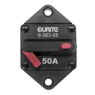 0-383-55 Durite 12V-24V DC 50A Panel Mounted Circuit Breaker