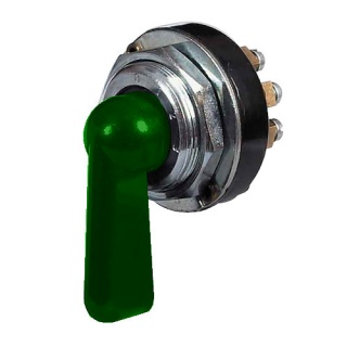 0-484-00 Rotary Switch with Green Illuminated Plastic Lever 6A