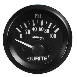 0-523-17 Durite 12V Illuminated Oil Pressure Gauge 52mm Diameter