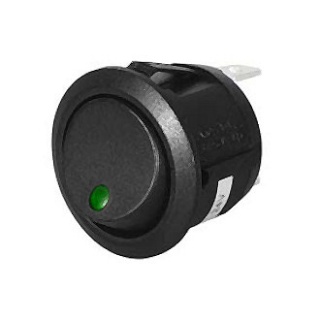 0-531-04 On-Off Single-pole Green LED Round Rocker Switch 10A