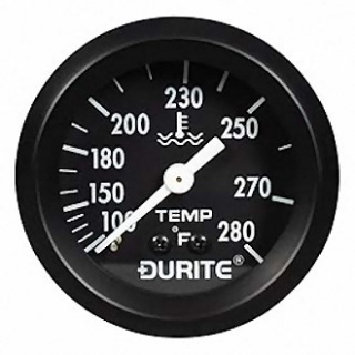 0-533-73 Durite 12V-24V Illuminated Fahrenheit Water Temperature Gauge 52mm