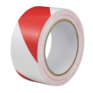 0-557-75 Durite Red-White Adhesive Hazard Warning Tape 50mm