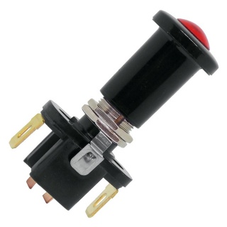 0-597-15 Red Illuminated On-Off Single-pole Push-Pull Switch 10A