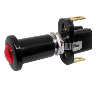 0-597-15 Red Illuminated On-Off Single-pole Push-Pull Switch 10A