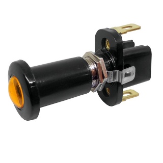 0-597-20 Amber Illuminated On-Off Single Pole Push-Pull Switch 10A