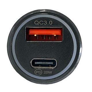 0-601-14 Durite 12V-24V Cigarette Socket Fast Charge USB + Type C
