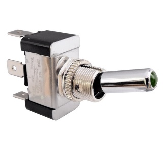 0-603-04 On-Off Single-pole Green LED Toggle Switch 10A