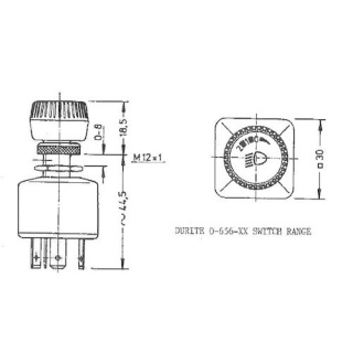 0-656-04 Off-Side-Head Three Position Splash-proof Rotary Switch 29A