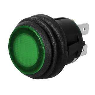 0-690-54 On-Off Single-pole Push Switch Green LED 10A