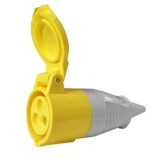 0-698-19 Durite 110V 16A Yellow Outdoor Trailing Socket