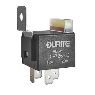 0-726-13 | Durite 12V Fused 20A Mini Make and Break Relay with Cover