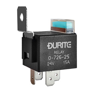 0-726-25 | Durite 24V Fused 15A Mini Make and Break Relay with Cover