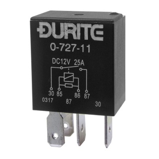0-727-11 Durite 12V 25A Micro Make and Break Relay with Resistor