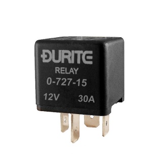 0-727-15 Durite 12V 30A Mini Make and Break Relay with Sealed Resistor
