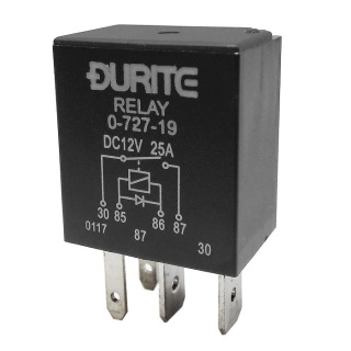 0-727-19 Durite 12V 25A Micro Make and Break Relay with Diode