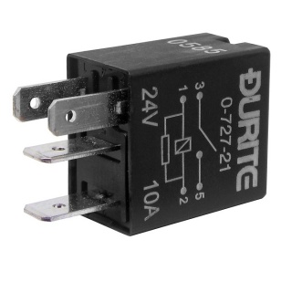 0-727-21 Durite 24V 10A Micro Make and Break Relay with Resistor