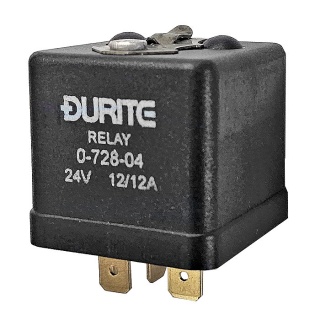 0-728-04 Durite 24V 12A Latching Changeover Relay with Resistor