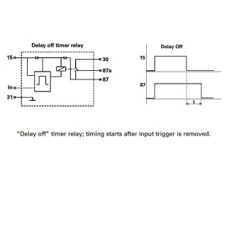 0-740-41 Durite 12V Pre-programmed Delay-Off Timer Relay 0.5 Second Delay