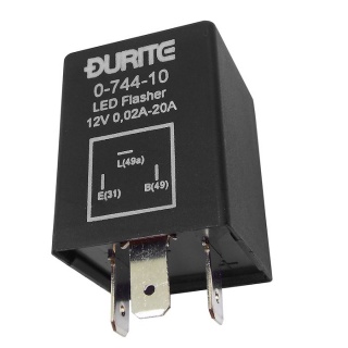 0-744-10 Durite 12V LED Flasher Unit - 0.02A - 20A
