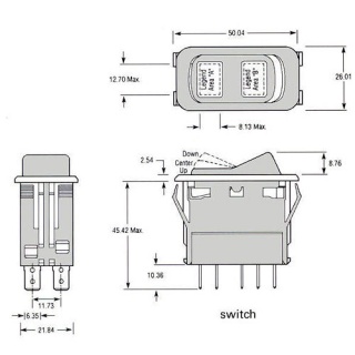 0-781-21 | Durite Momentary On-Off | DP Rocker Switch Body